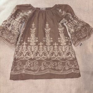 Indigo Soul Brown and Cream Kids Top
